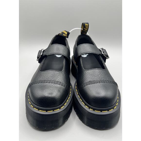 Dr. Martens Addina Flower Women Sz 10 Mary Jane Platform Black Milled Nappa Shoe - Picture 2 of 8